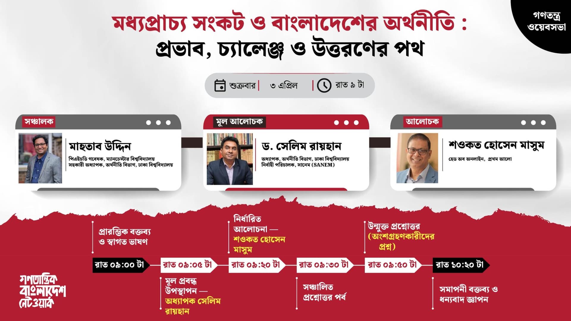 Webinar on Middle East Crisis and Bangladesh Economy: Impact, Challenges and Way Out